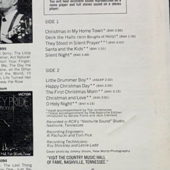 Charley Pride Christmas in My Home Town Country Vinyl LP RCA Victor in Shrink - Picture 6 of 6